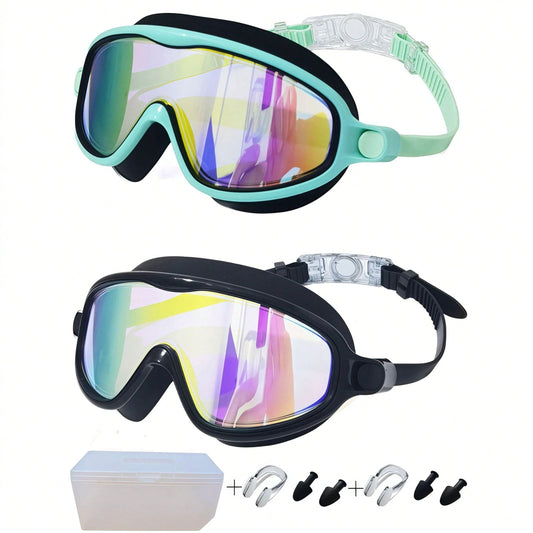 2 Packs Kids Swim Goggles For 3-15 UV Protection Anti-Fog Pool Water Swimming Goggles For Boys Girls Youth Toddler, Back To School