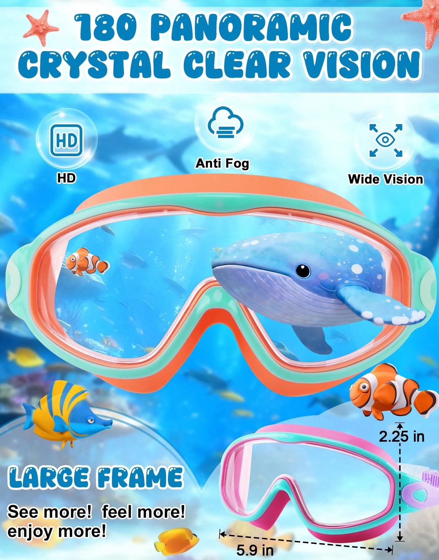 2 Packs Kids Swim Goggles For 3-15 UV Protection Anti-Fog Pool Water Swimming Goggles For Boys Girls Youth Toddler, Back To School