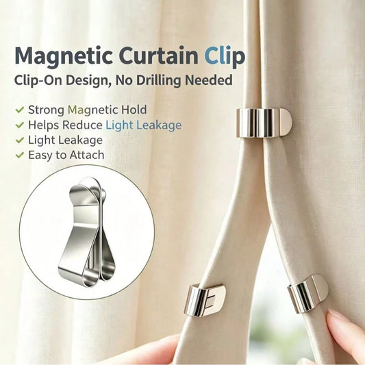 2 Pairs Magnetic Curtain Clips, Curtain Weight Magnetic Clips With Thumbtacks, Magnetic Curtain Fasteners, Keep Curtains Or Shower Curtains Tightly Against The Wall, Prevent Wind Blow, Light Leakage