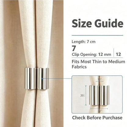 2 Pairs Magnetic Curtain Clips, Curtain Weight Magnetic Clips With Thumbtacks, Magnetic Curtain Fasteners, Keep Curtains Or Shower Curtains Tightly Against The Wall, Prevent Wind Blow, Light Leakage