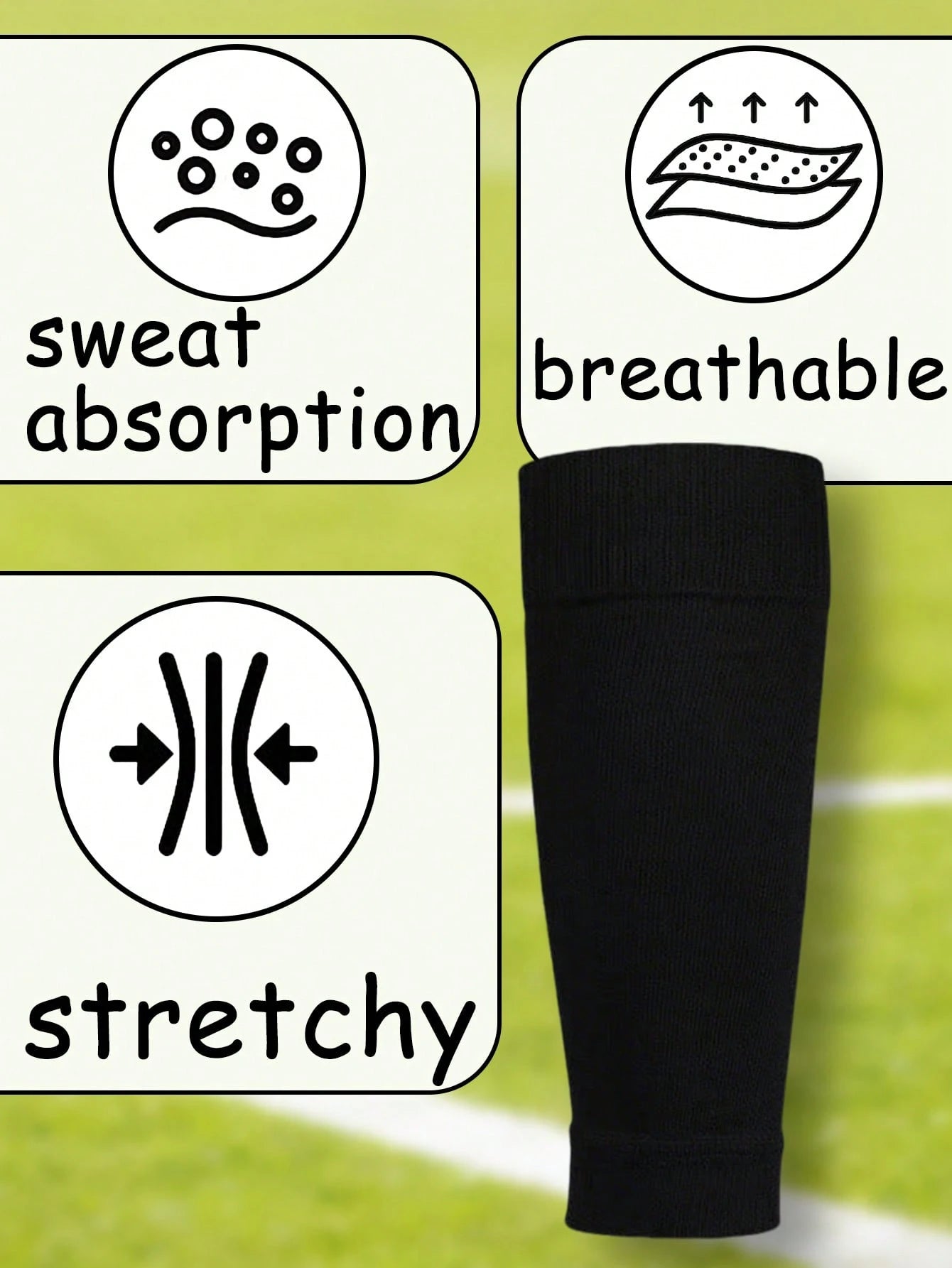 2 Pairs Youth 4-14Y Football Shin Guards Leg Warmers, Breathable Leg Sleeves Compression Calf Supports Soccer Leg Warmers, Back To School, First Day Of School
