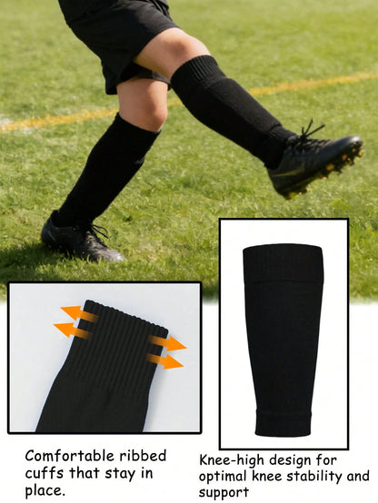 2 Pairs Youth 4-14Y Football Shin Guards Leg Warmers, Breathable Leg Sleeves Compression Calf Supports Soccer Leg Warmers, Back To School, First Day Of School