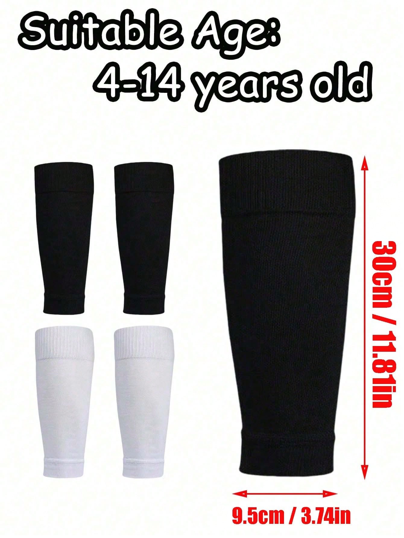 2 Pairs Youth 4-14Y Football Shin Guards Leg Warmers, Breathable Leg Sleeves Compression Calf Supports Soccer Leg Warmers, Back To School, First Day Of School