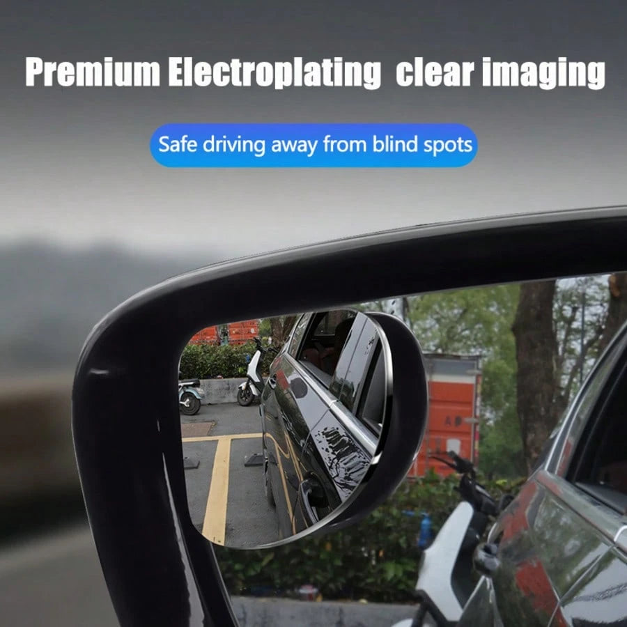 2-Pcs Universal High-Definition Electroplated Anti Glare Blind Spot Small Round Mirror With 360 ° Adjustable Car Rearview Mirror, Wide-Angle Waterproof Reversing Assist Mirror, Practical Anti Blind Po