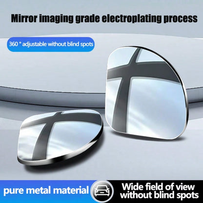 2-Pcs Universal High-Definition Electroplated Anti Glare Blind Spot Small Round Mirror With 360 ° Adjustable Car Rearview Mirror, Wide-Angle Waterproof Reversing Assist Mirror, Practical Anti Blind Po