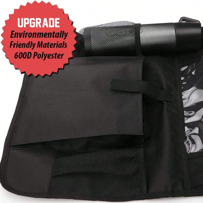 2-Piece Car Rear Seat Organizer With Tablet Stand, 9 Storage Pockets, USB/ Headphone Slot, Backrest Protector, Versatile Design