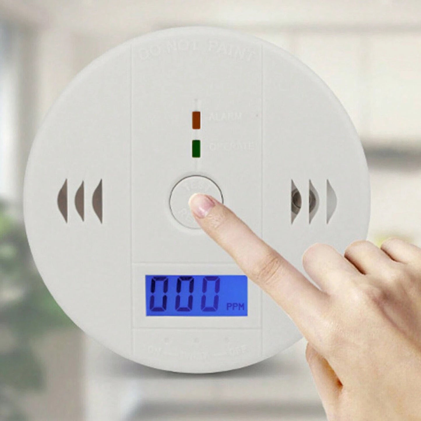 2 Pieces Carbon Monoxide Gas Sound Detection Alarm, Kitchen Basement Travel Home Office Bedroom Living Room Car, Battery Powered, Battery Not Included