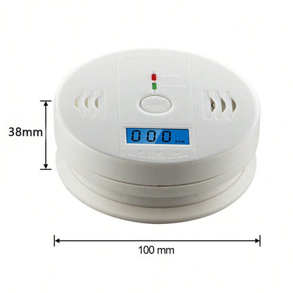 2 Pieces Carbon Monoxide Gas Sound Detection Alarm, Kitchen Basement Travel Home Office Bedroom Living Room Car, Battery Powered, Battery Not Included