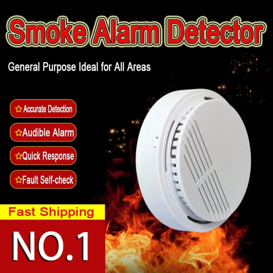 2 Units Of White Gas Smoke Alarm- Suitable For Gas Detection In Home Kitchens Or Offices. Equipped With Batteries.