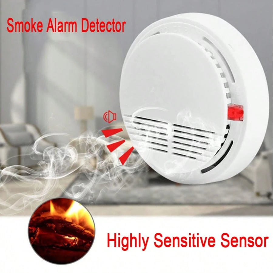 2 Units Of White Gas Smoke Alarm- Suitable For Gas Detection In Home Kitchens Or Offices. Equipped With Batteries.