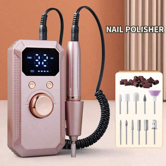 20,000RPM Rechargeable Electric Nail Drill, Portable Nail File Machine For Acrylic, Gel Nails Polishing, With 11 Sanding Bits And 20 Sanding Bands, Suitable For Beginners And Professionals, Profession
