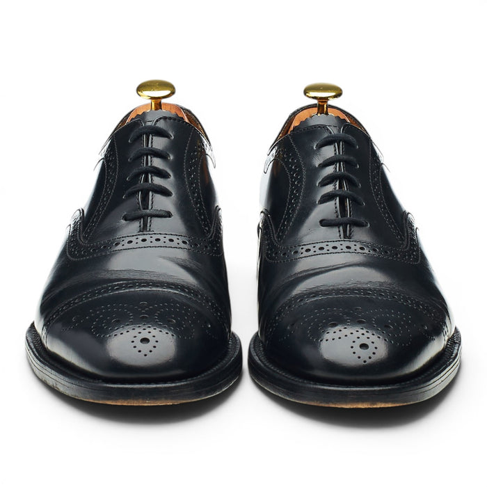 '201B' Black Leather Oxford Brogues UK 8