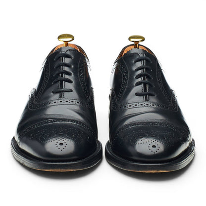 '201B' Black Leather Oxford Brogues UK 8