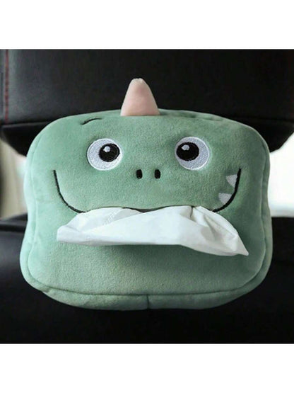 2024 Cute Cartoon Plush Animal Shaped Portable Drawer Tissue Box Car Napkin Storage Box Car Decoration Multi-Functional Car Accessories