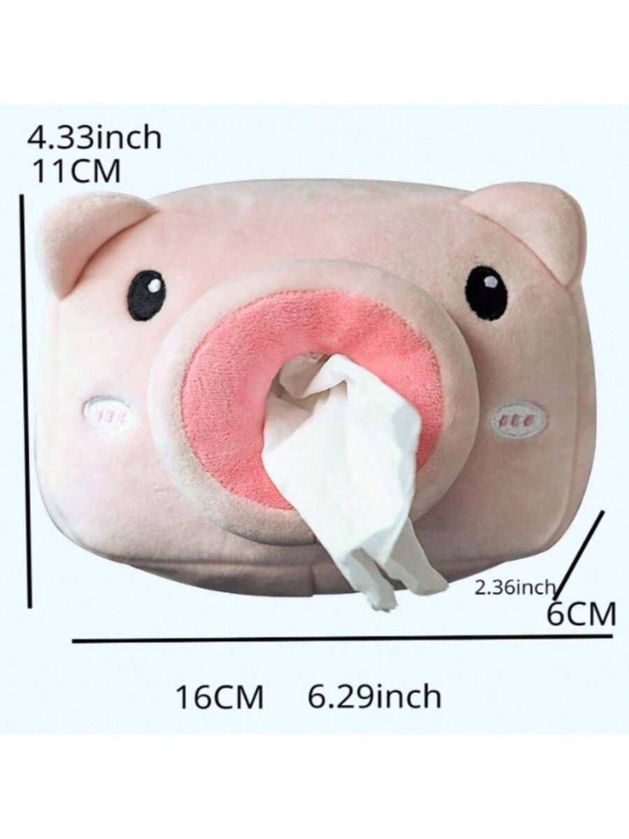 2024 Cute Cartoon Plush Animal Shaped Portable Drawer Tissue Box Car Napkin Storage Box Car Decoration Multi-Functional Car Accessories