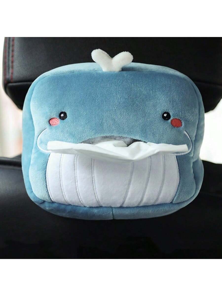 2024 Cute Cartoon Plush Animal Shaped Portable Drawer Tissue Box Car Napkin Storage Box Car Decoration Multi-Functional Car Accessories