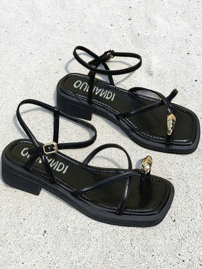 2025 Summer New Open-Toe Roman Sandals For Women, Fairy Style Flat Soft-Sole Beach Sandals, Fashionable
