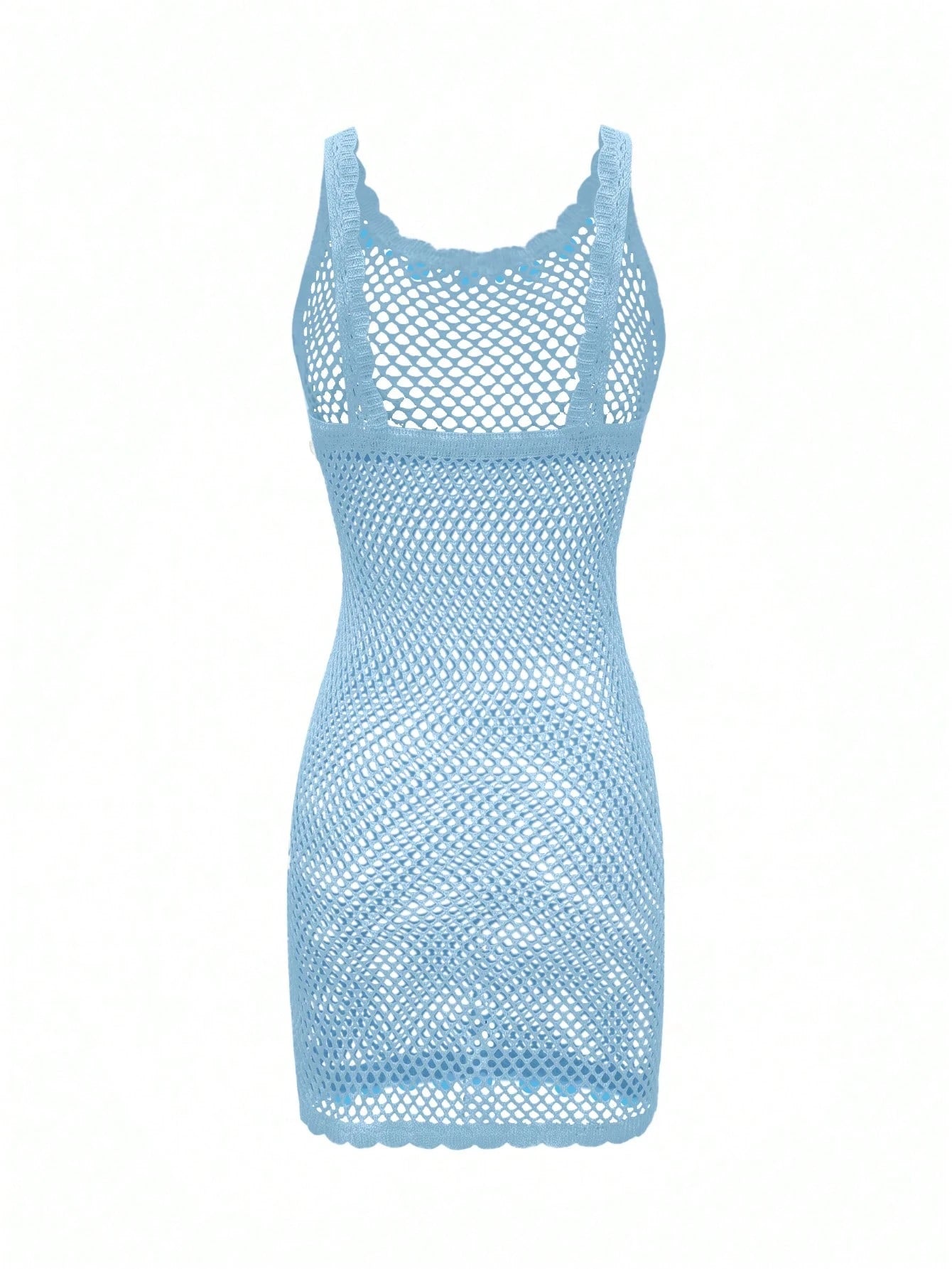 2026 New Arrival Women's Sexy Sequin Design Spaghetti Strap Hollow Sheer Beach Vacation Sleeveless Cover Up Mini Dress Summer