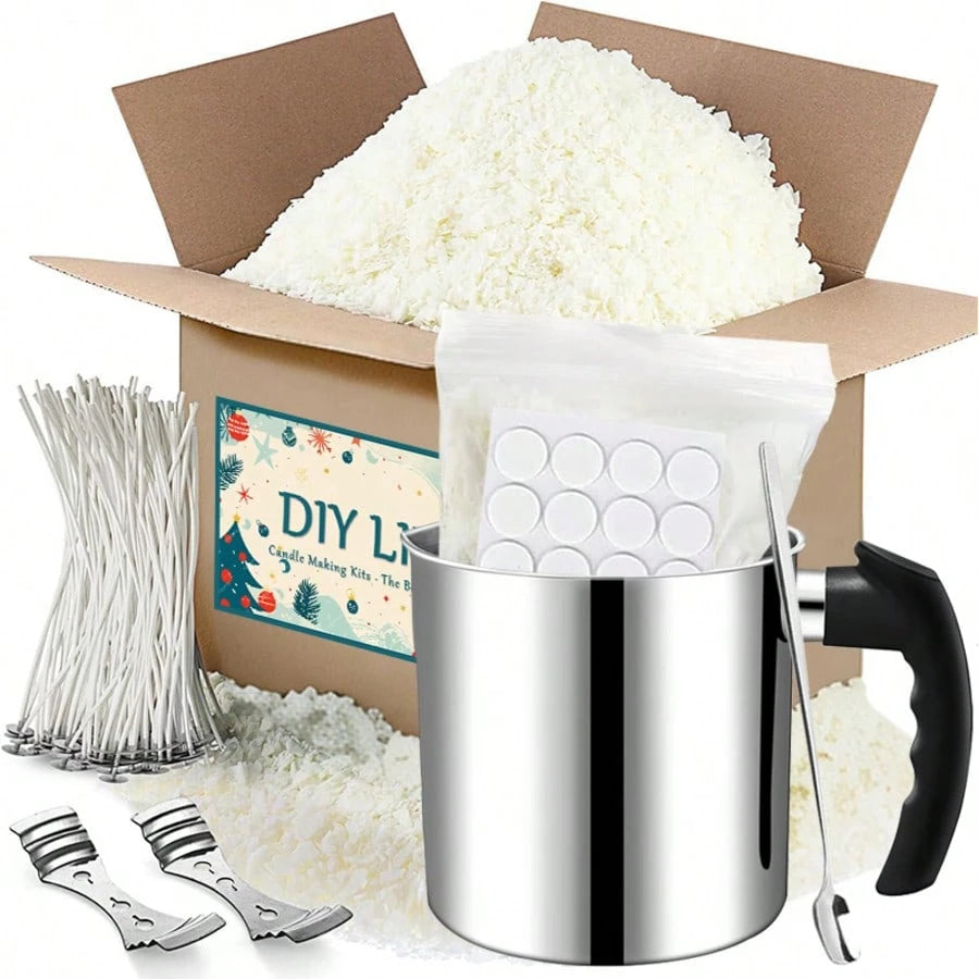 2026 New Candle Making Kit With Candle Making Supplies With Wax Melting Pot, Stirring Spoon, Candle Wicks, Wick Holders, Candle Making Pouring Pot Pure Soy Wax Flakes Perfect For Candles, Tealights An