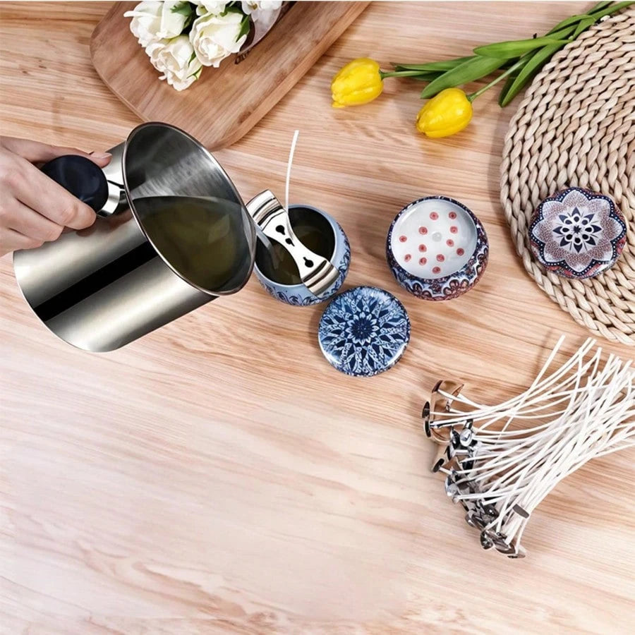 2026 New Candle Making Kit With Candle Making Supplies With Wax Melting Pot, Stirring Spoon, Candle Wicks, Wick Holders, Candle Making Pouring Pot Pure Soy Wax Flakes Perfect For Candles, Tealights An