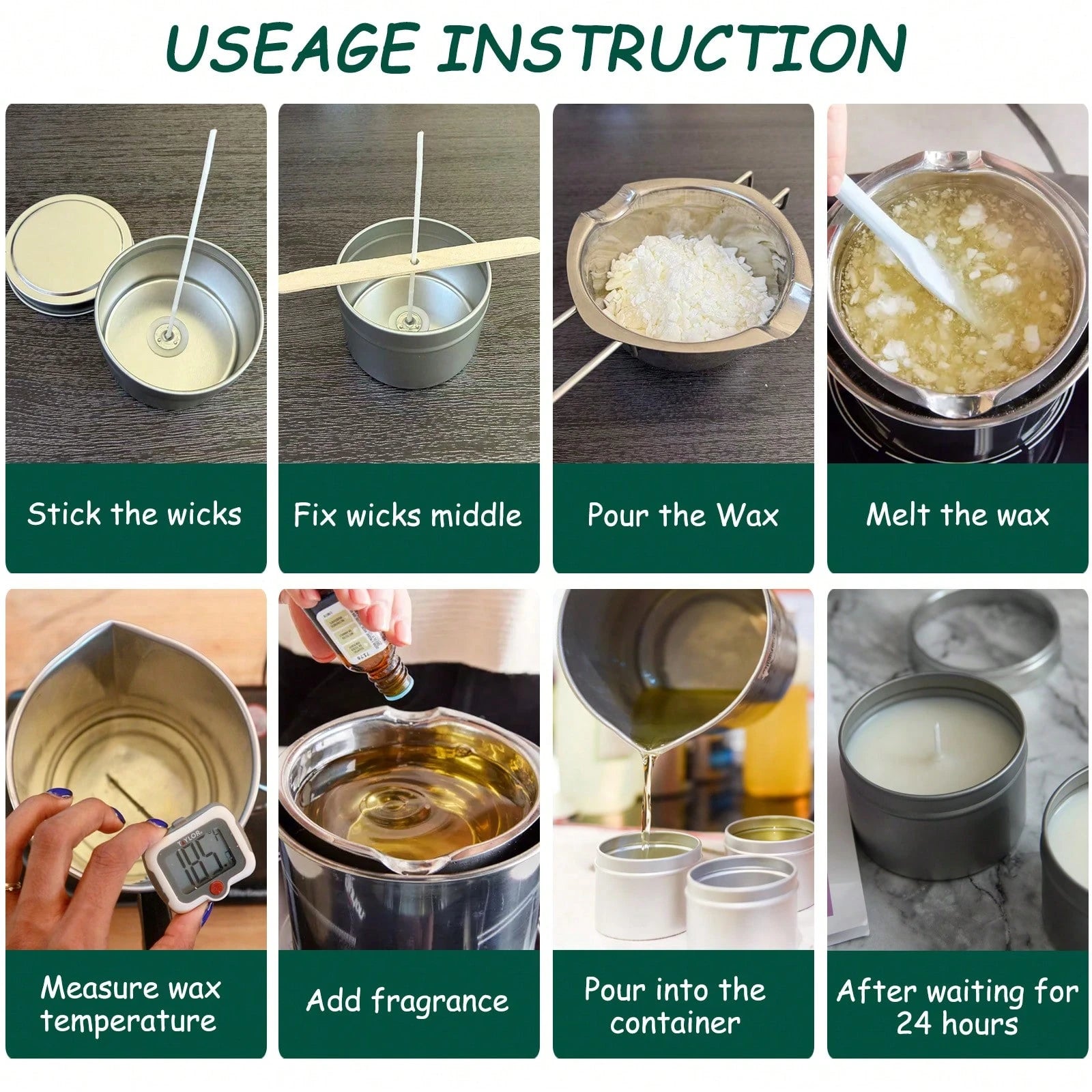 2026 New Candle Making Kit With Candle Making Supplies With Wax Melting Pot, Stirring Spoon, Candle Wicks, Wick Holders, Candle Making Pouring Pot Pure Soy Wax Flakes Perfect For Candles, Tealights An