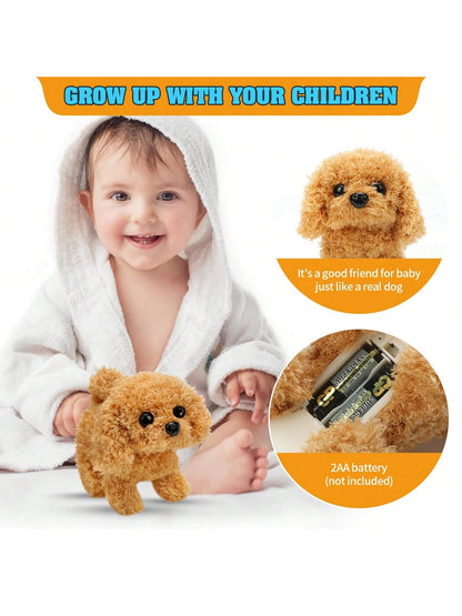 2026 New Electronic Interactive Plush Golden Retriever Toy Puppy, With Leash, Walks, Barks, Wags Tail, And Stretches. A Realistic And Adorable Pet Dog Companion Toy, Suitable For Children's Birthdays