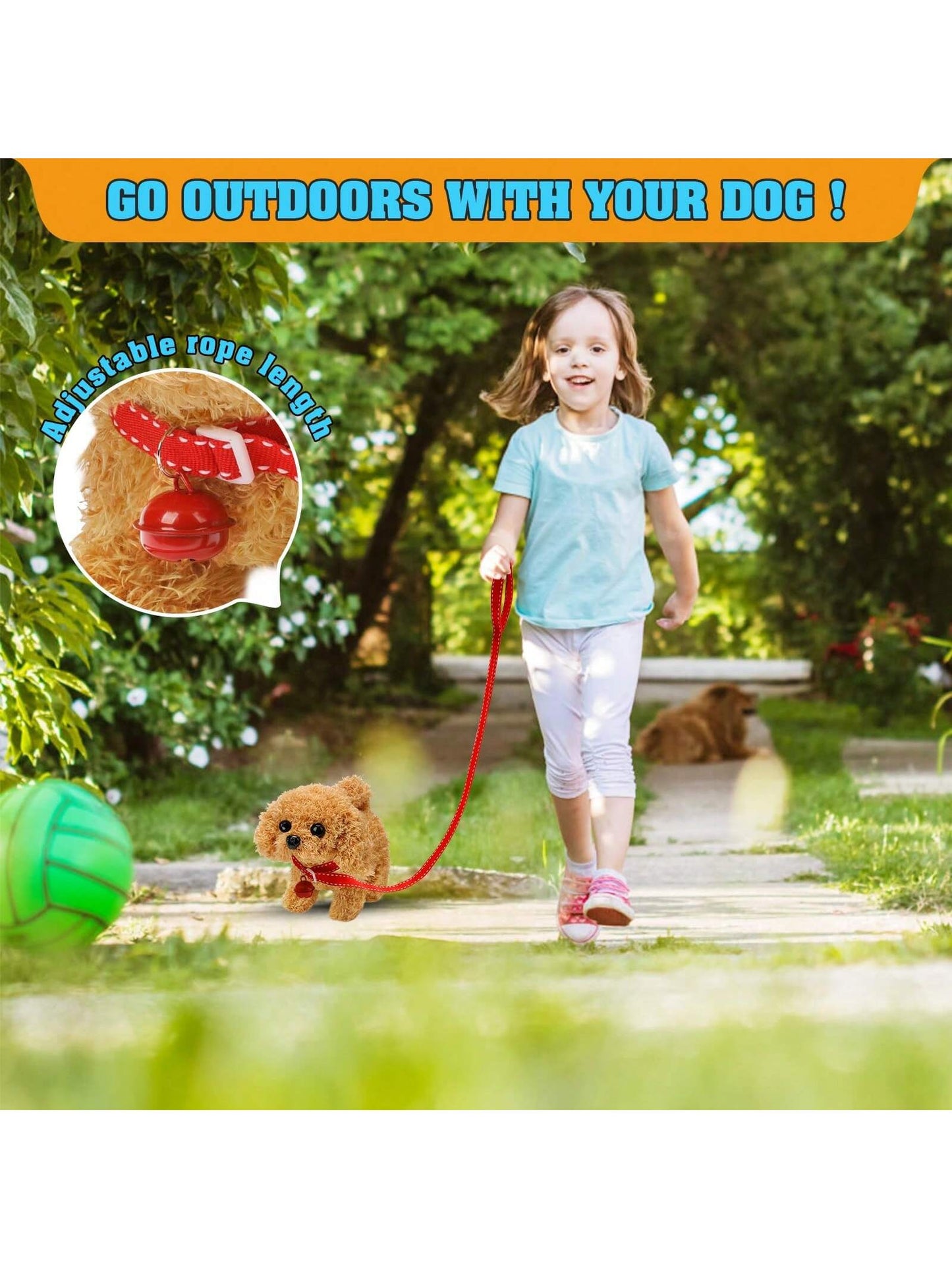 2026 New Electronic Interactive Plush Golden Retriever Toy Puppy, With Leash, Walks, Barks, Wags Tail, And Stretches. A Realistic And Adorable Pet Dog Companion Toy, Suitable For Children's Birthdays