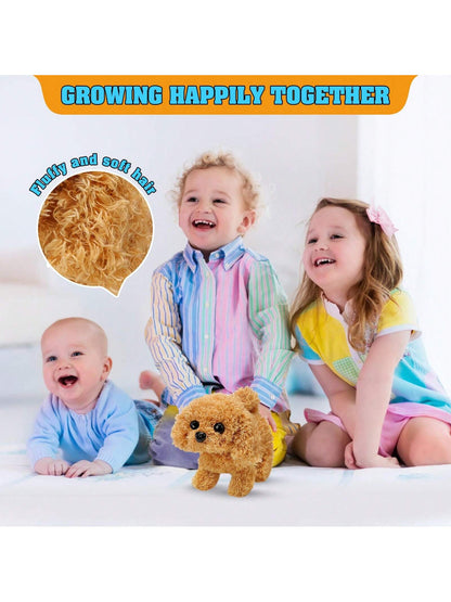 2026 New Electronic Interactive Plush Golden Retriever Toy Puppy, With Leash, Walks, Barks, Wags Tail, And Stretches. A Realistic And Adorable Pet Dog Companion Toy, Suitable For Children's Birthdays
