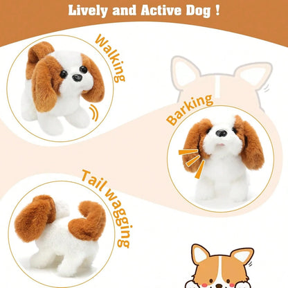2026 New Electronic Interactive Plush Golden Retriever Toy Puppy, With Leash, Walks, Barks, Wags Tail, And Stretches. A Realistic And Adorable Pet Dog Companion Toy, Suitable For Children's Birthdays