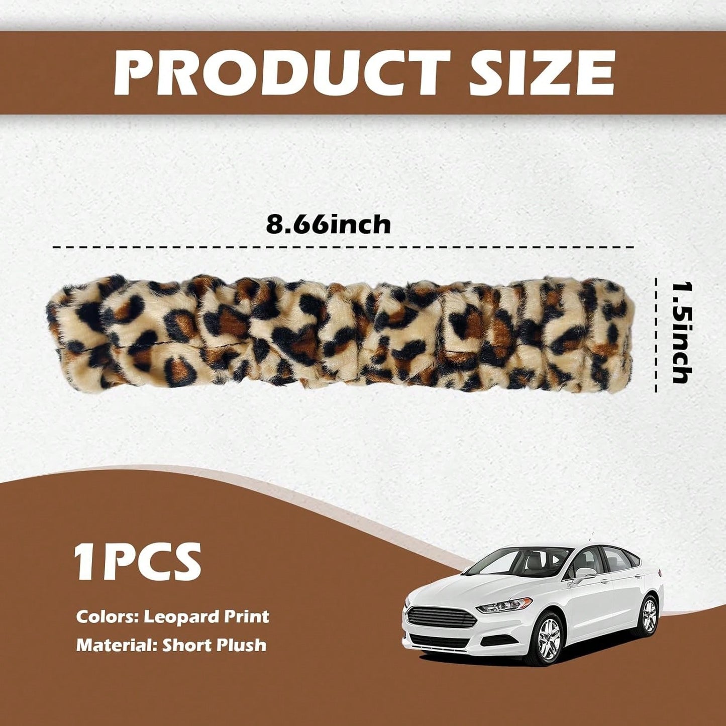 2026 New Leopard Car Rear View Mirror Cover,Highly Elastic Fuzzy Plush Rearview Mirror Cover For Cars Decorations,Universal Car Mirrors Covers Fit For Most Cars &Amp; SUVs