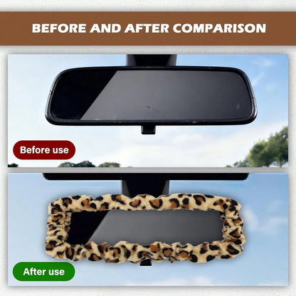 2026 New Leopard Car Rear View Mirror Cover,Highly Elastic Fuzzy Plush Rearview Mirror Cover For Cars Decorations,Universal Car Mirrors Covers Fit For Most Cars &Amp; SUVs