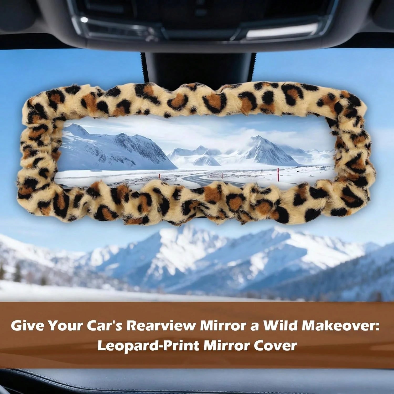 2026 New Leopard Car Rear View Mirror Cover,Highly Elastic Fuzzy Plush Rearview Mirror Cover For Cars Decorations,Universal Car Mirrors Covers Fit For Most Cars &Amp; SUVs