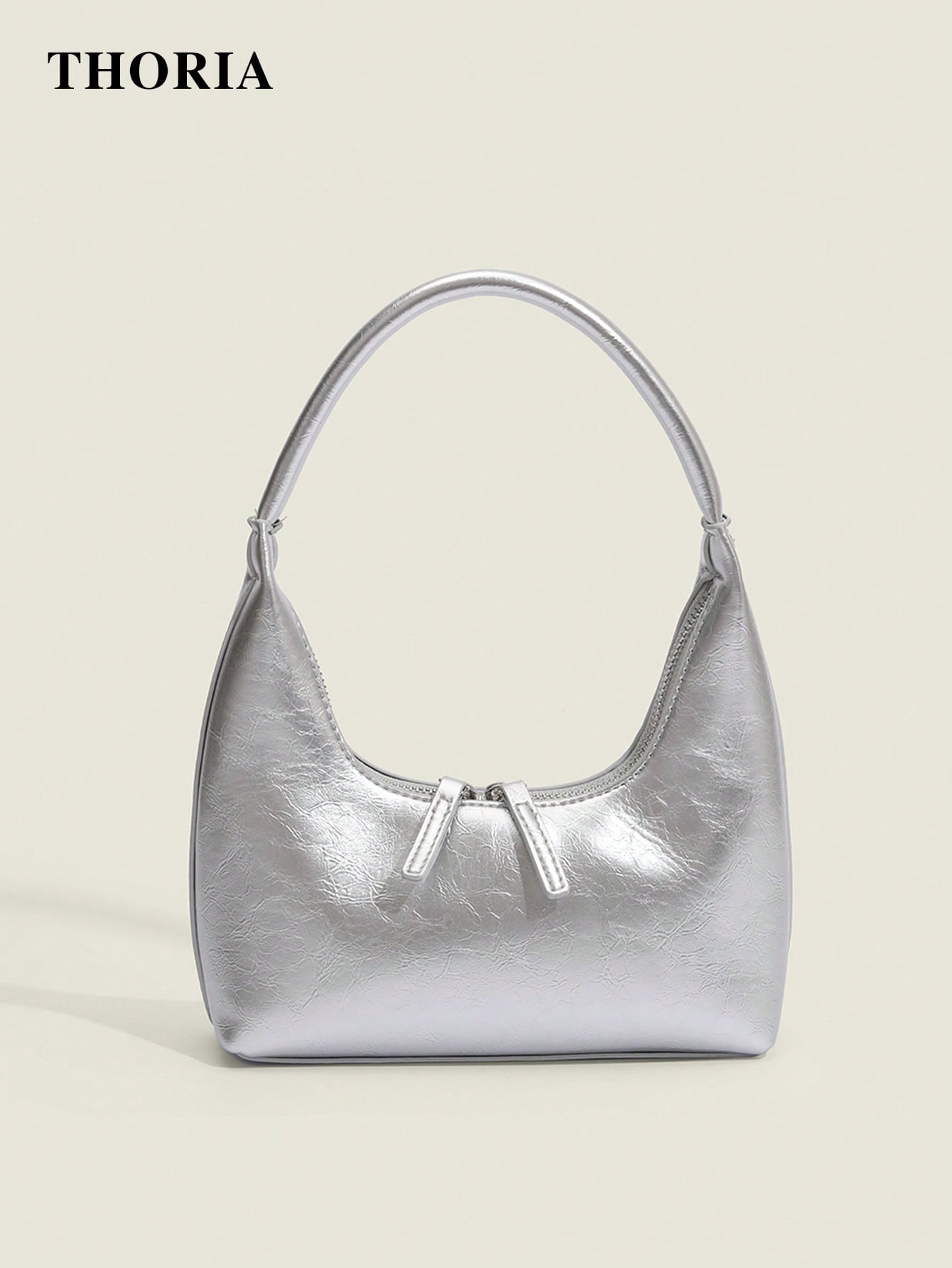 2026 New Silver Cute Mini Handbag, Women's Shoulder Bag, Fashionable And Simple Commuting Bag, Daily Travel Charm, Versatile And Casual Armpit Bag