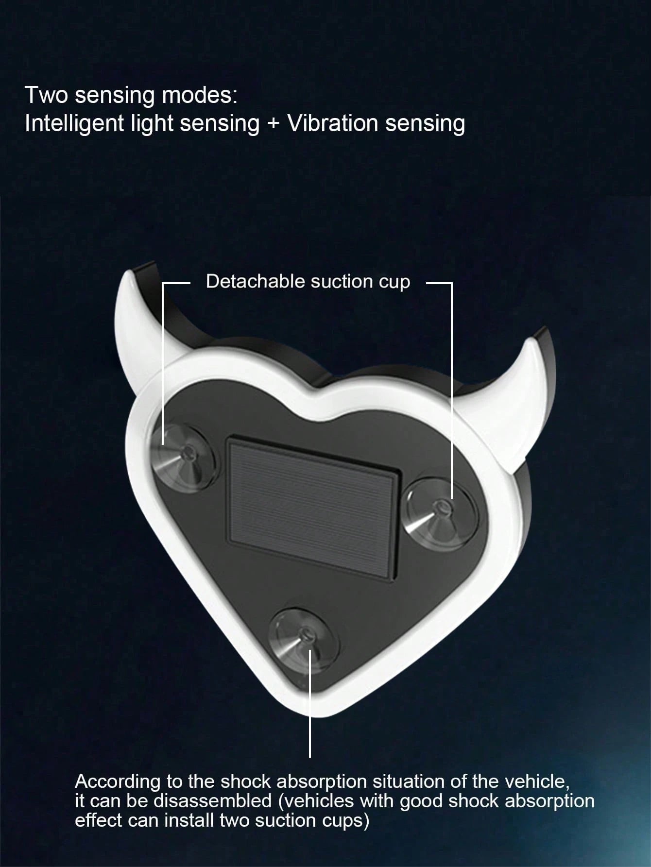 2026 New Solar Powered Devil's Heart LED Atmosphere Light, Suitable For Women's Car Accessories, Heart-Shaped Neon Light Window Decor Lamp With Automatic Sensor, 5 Lighting Modes, Romantic Car Interio