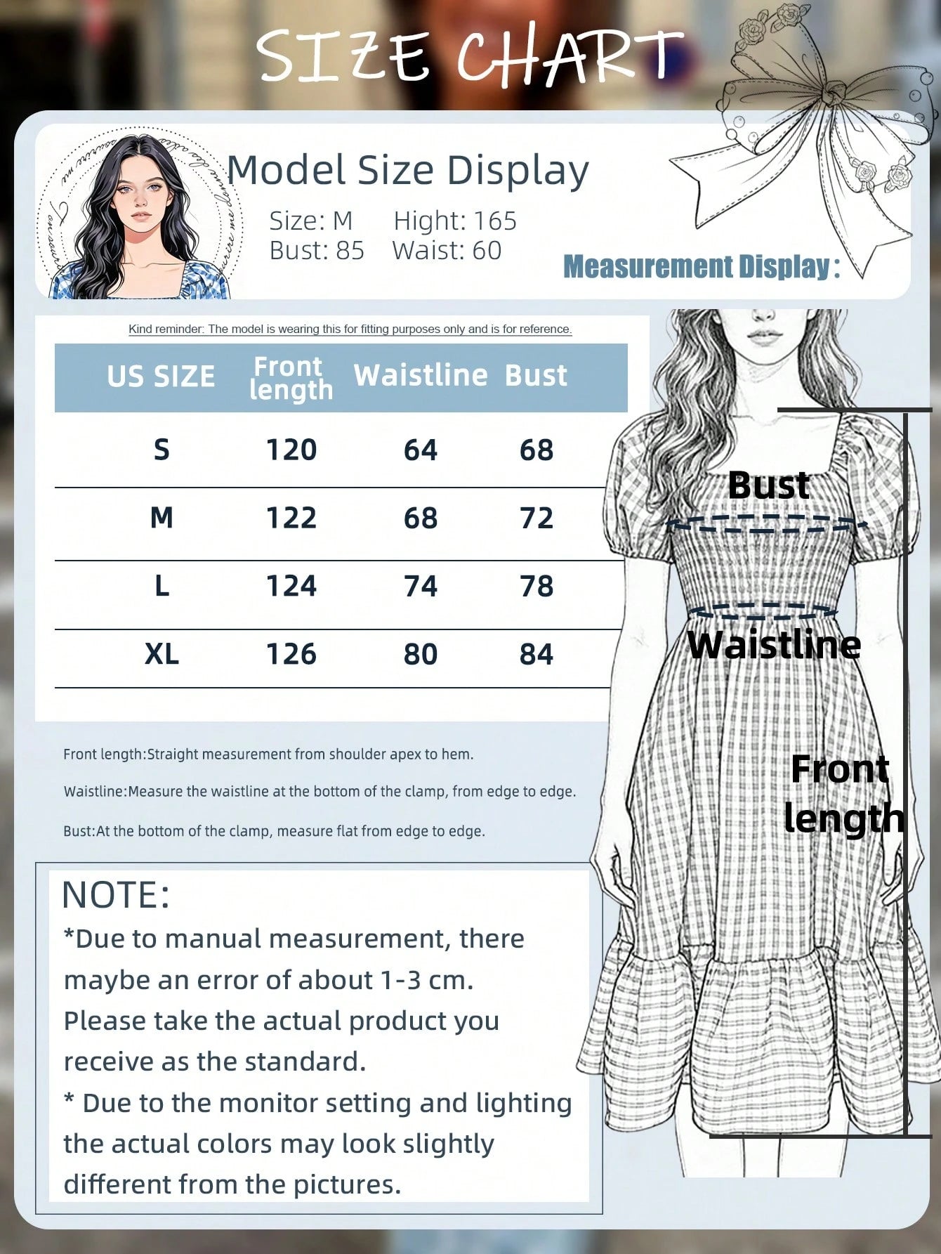 2026 Spring/Summer Women's Plaid Elegant Bohemian Casual Dress With Waist Cinching, Puff Sleeves, Ruffle Hem, Coffee Color, Suitable For Concerts, Street, Commute, Office, Party, Birthday, Chic & Eleg