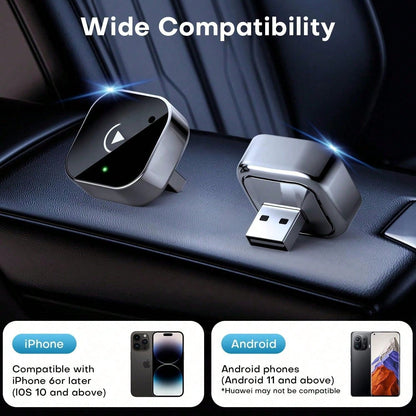 2026 Upgraded Wireless CarPlay Adapter For Apple LPhon&Android, Small Size,Plug And Play,Fast And Stable Connection Wireless Adapter For CarPlay&Android-No Latency To Screen,Car Acessesories,Car Essen