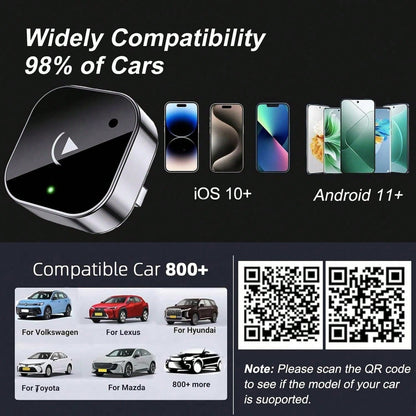 2026 Upgraded Wireless CarPlay Adapter For Apple LPhon&Android, Small Size,Plug And Play,Fast And Stable Connection Wireless Adapter For CarPlay&Android-No Latency To Screen,Car Acessesories,Car Essen