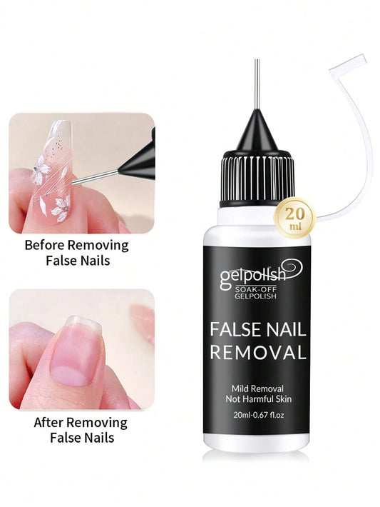 20ml Precision Nail Glue Remover, Suitable For Press-On Nails, Multi-Purpose Nail Tip Remover, Gentle Gel X Nail Glue Remover, Acetone-Free Nail Polish Remover
