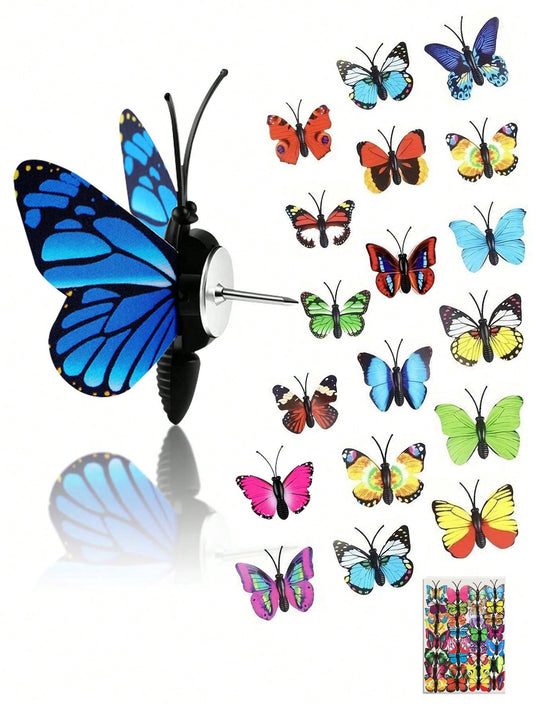 20pcs/40pcs 3D Colorful Butterfly Shaped Push Pins, Felt Pinboard Decorations, Ins Style Wall Art Display Pins, Random Style For Photo Wall, Memo Board, Bedroom, Entryway Background Decor,Back To Scho