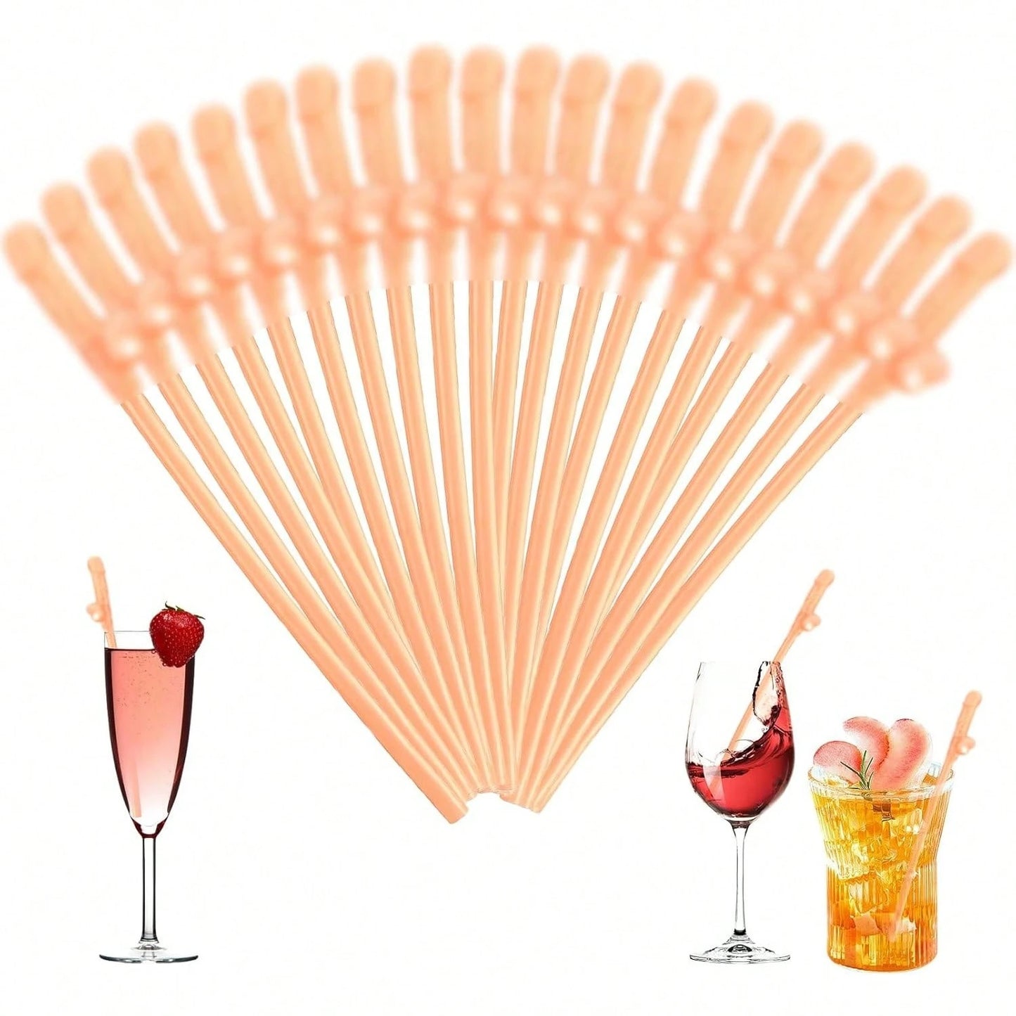 20Pcs Bachelorette Party Straws, Cocktail Straws, Reusable Straws For Parties, Bridal Shower Accessories, For Bars, Bachelor Parties, Birthdays, Weddings