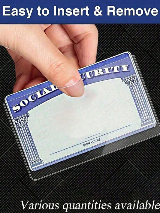 20pcs ID Card Holder, Transparent PVC Waterproof ID Card Sleeve- Clear Vinyl Plastic Card Holder, Suitable For Insurance Card, Subway Card, Driver's License, Etc.; Can Be Used As Card Holder, Wallet