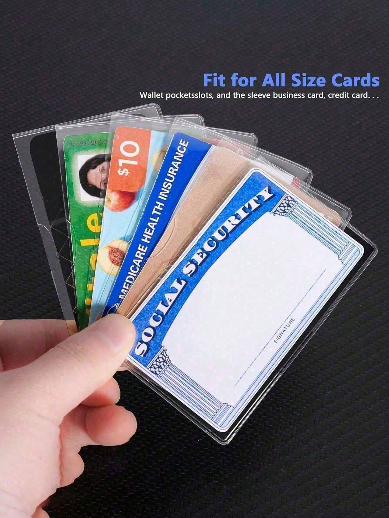 20pcs ID Card Holder, Transparent PVC Waterproof ID Card Sleeve- Clear Vinyl Plastic Card Holder, Suitable For Insurance Card, Subway Card, Driver's License, Etc.; Can Be Used As Card Holder, Wallet