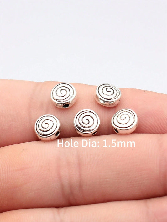 20pcs Swirl Grooved Spacer Beads For DIY Jewelry Making