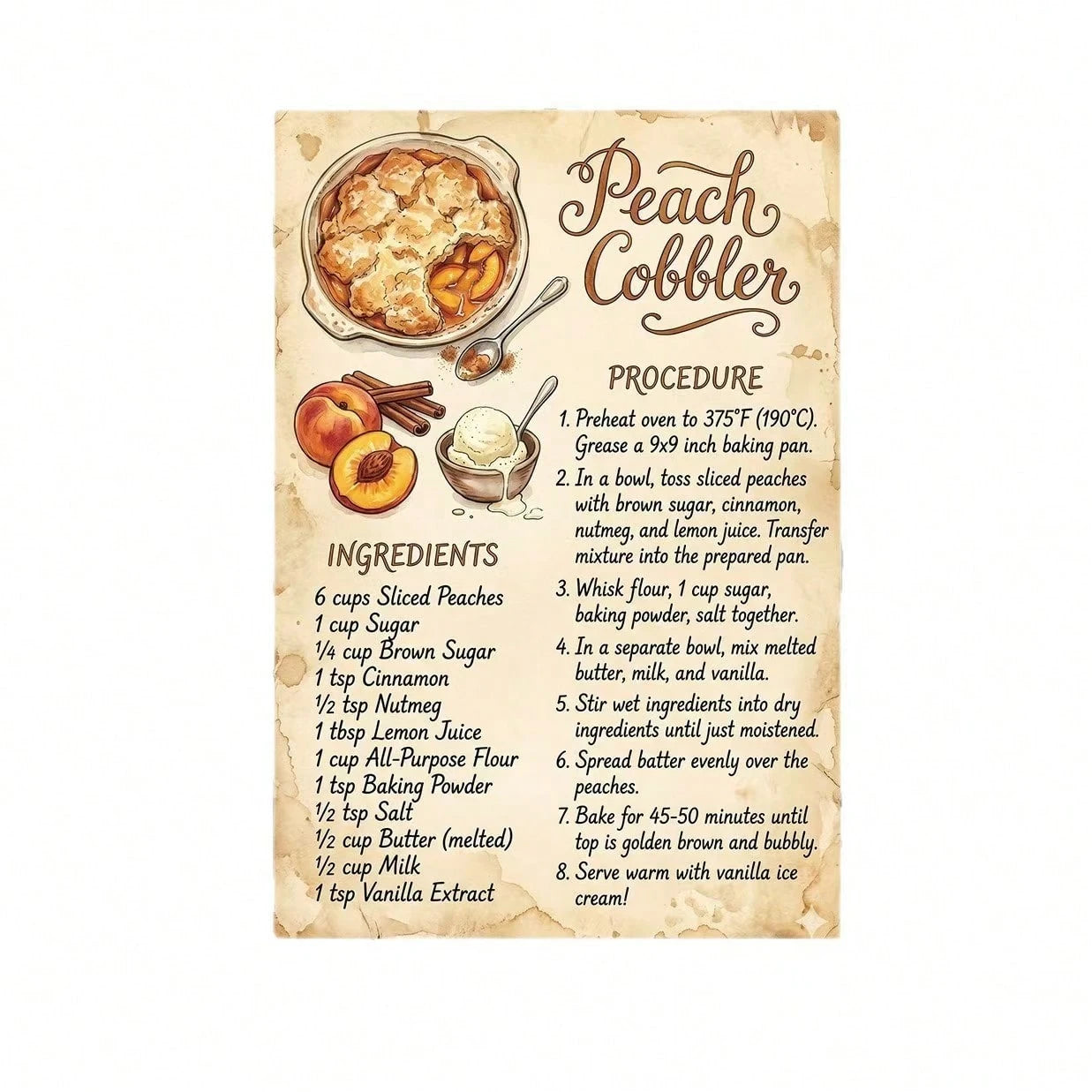 20pcs Vintage Printed Recipe Cards, 3.9*5.7 Inch Dessert Baking Illustrations & Steps, Single-Sided Vintage Cooking Reference Card Set, Suitable For Home Kitchen, Recipe Collection & Baking Gifts