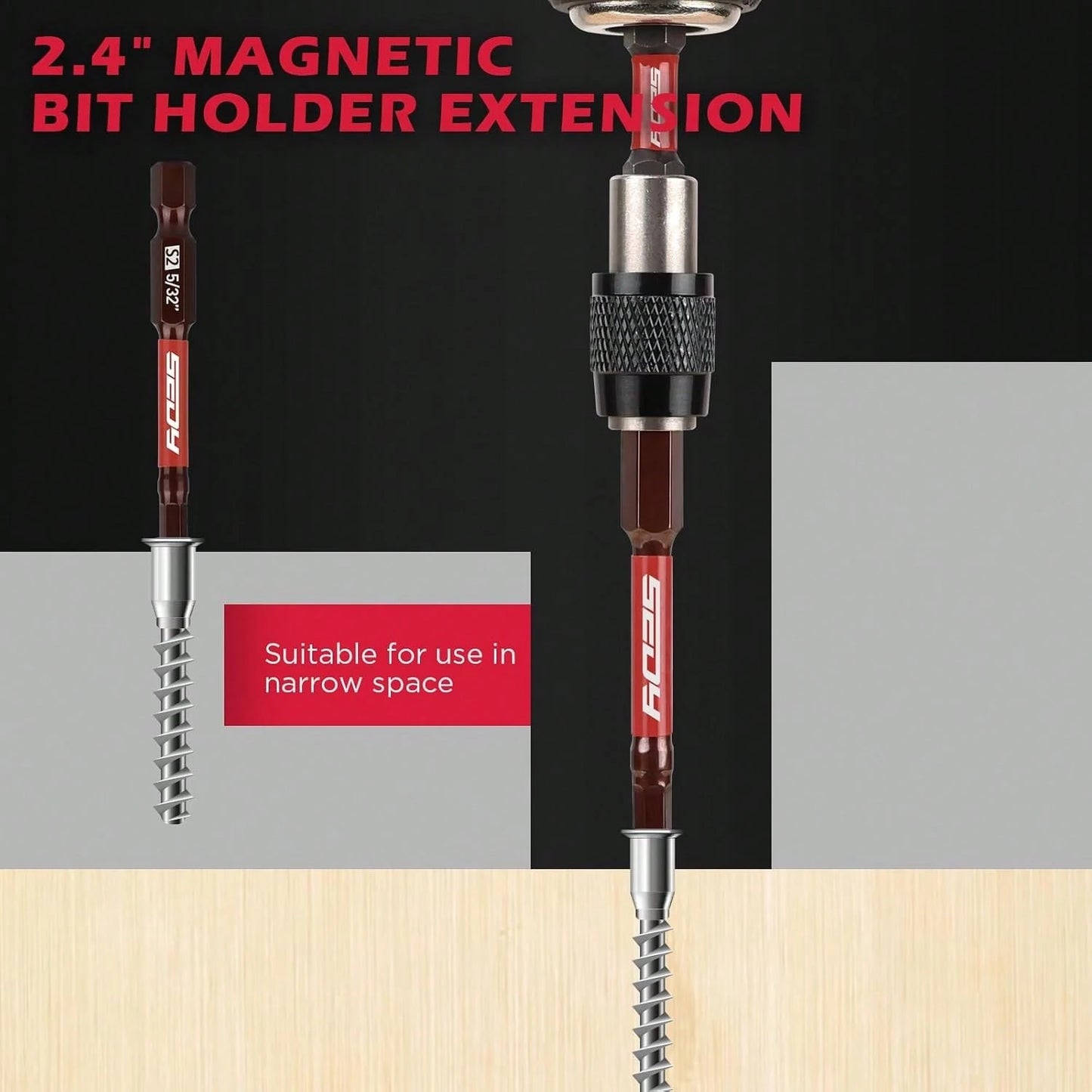 21-Piece 2.5" Hex Head Allen Wrench Drill Bit Set, 1/4" Hex Screwdriver Bits Set With Durable Magnetic Impact Bit Holder, SAE &Amp; Metric Allen Key, S2 Steel, Mechanic Home Repair