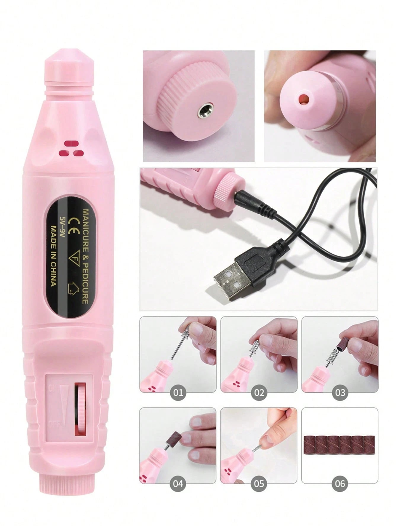 22pcs Nail Art Kit: Nail Lamp, Nail Drill, Nail Art Pens, Dotting Pen, Nail Decorations, Finger Separator, Cuticle Pusher, Cuticle Nipper, Nail Gold/Silver Wire, Nail Brush