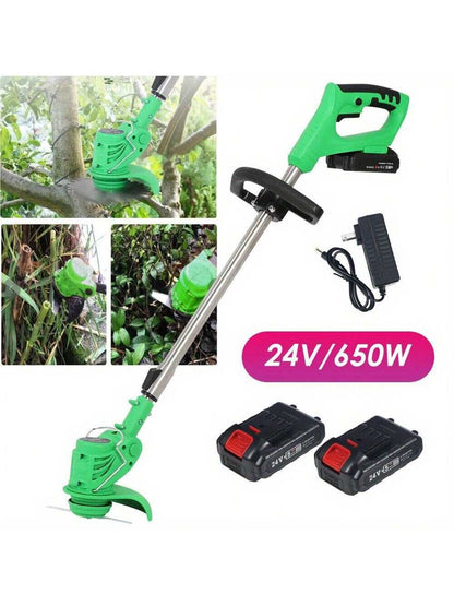 24V Cordless String Trimmer & Edger- Electric Grass Eater Lawn Edger, 2-In-1 Lightweight Grass Trimmer For Garden And Yard, Battery Powered Garden Tool