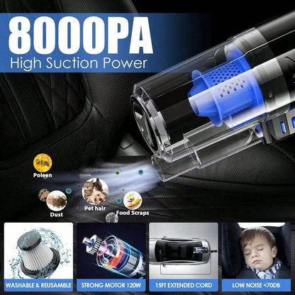 25Pcs All-In-One Car Cleaning Kit, Complete Interior Detailing Set With High-Power Handheld Vacuum, Detailing Brushes, Windshield Cleaner & Cleaning Gel, Ideal Auto Accessories For Men And Women