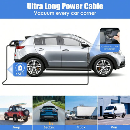 25Pcs All-In-One Car Cleaning Kit, Complete Interior Detailing Set With High-Power Handheld Vacuum, Detailing Brushes, Windshield Cleaner & Cleaning Gel, Ideal Auto Accessories For Men And Women