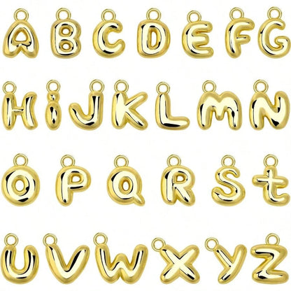 26Pcs Letter Charms, Initial Letter Charm For Jewelry Making, Gold A-Z Alphabet Letter Charm Pendants For Bracelet Necklace Earrings Crafts Making